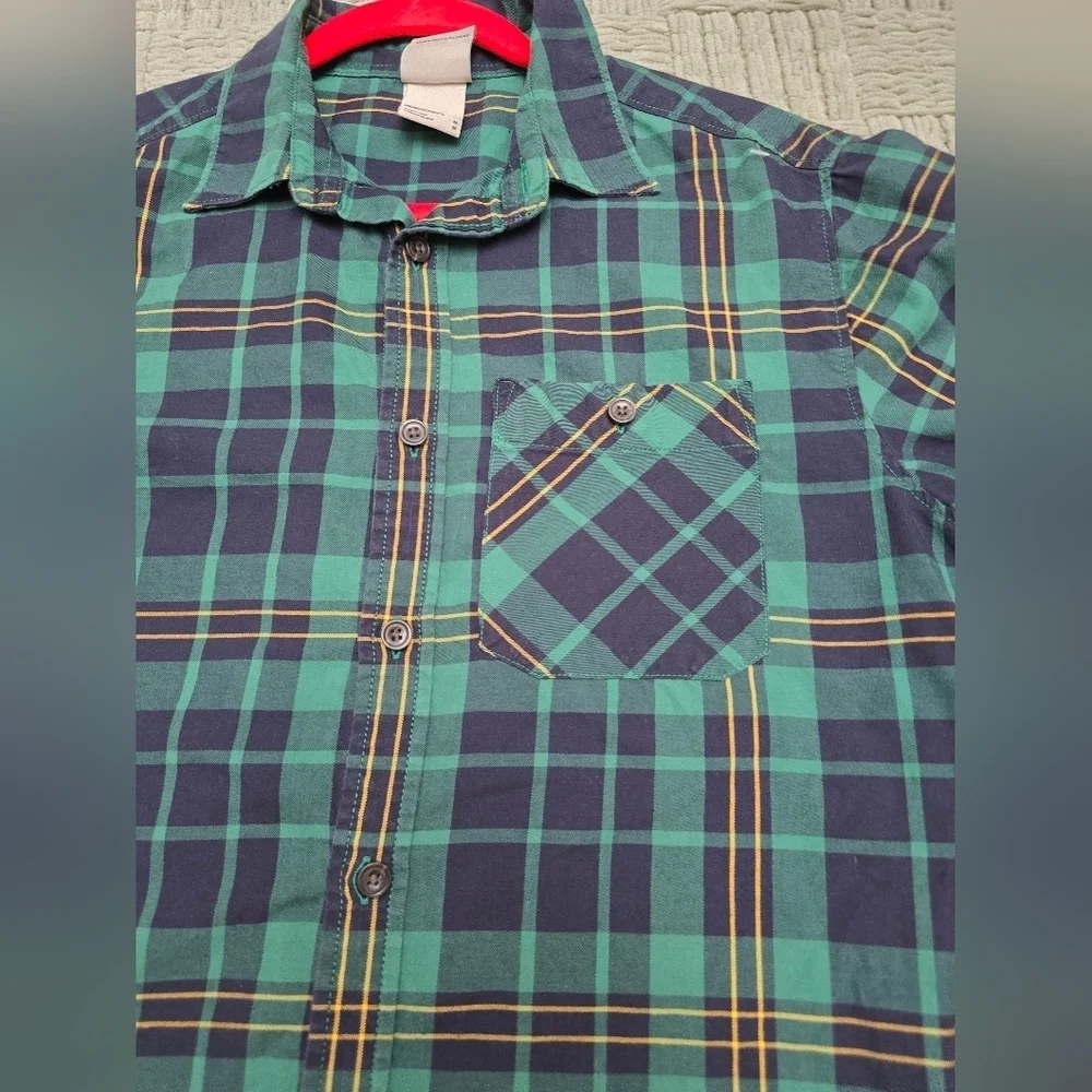 The North Face Button Shirt Long Sleeve Plaid Green MEN'S SIZE Medium 1 Pocket